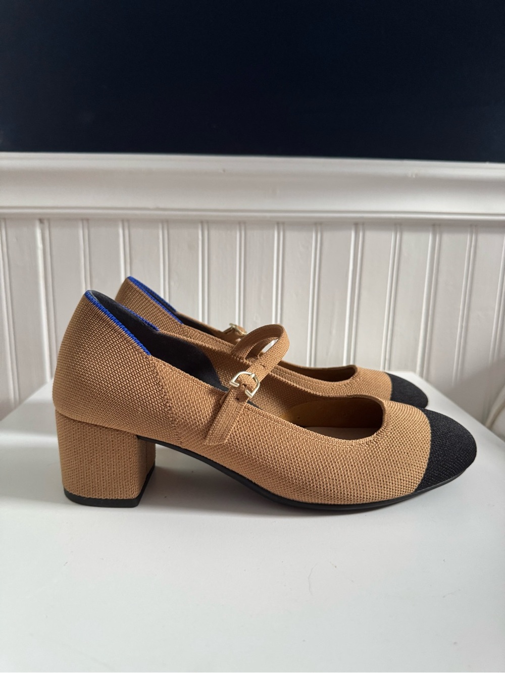 Rothy’s Women's Two-Tone Mary Jane Block Heel Shoes - Brown & Black Size 9 - Picture 5 of 7
